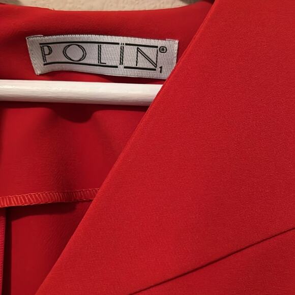 Tailored Crepe Midi Dress in Red - Picture 4 of 9